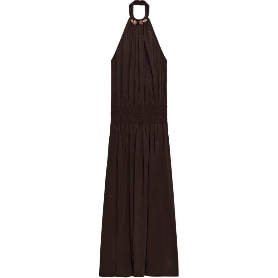 ZARA Sleeveless Dresses Women's Brown Moderate