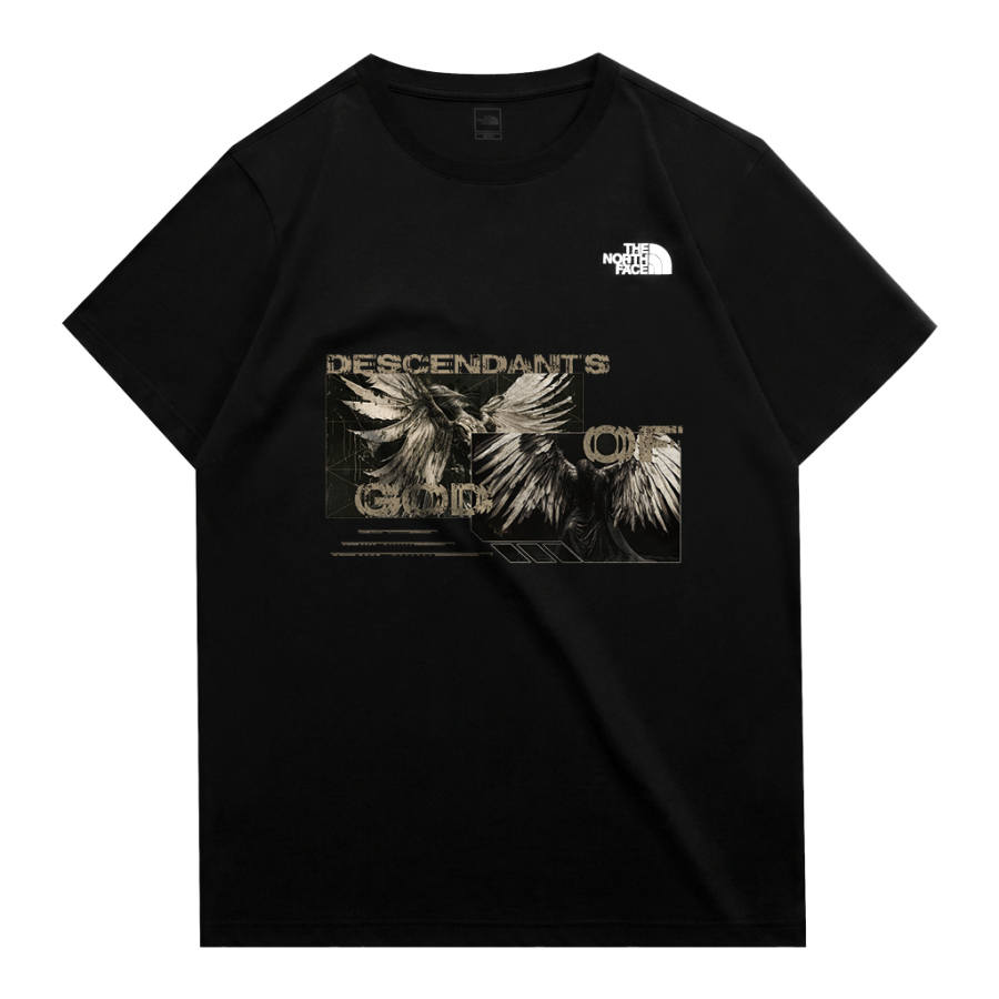 THE NORTH FACE Basic T Shirts Unisex Black Crew Neck Moderate