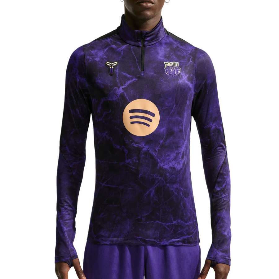 Nike Nike X FC Barcelona Soccer Jerseys Men's Field Purple/Field Purple/Black/Metal Gold Stand Collar