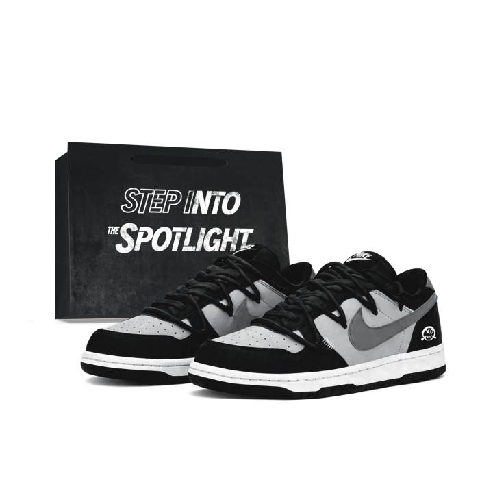 Nike Nike Big Skateboard Shoes Men's Low Top Black Gray