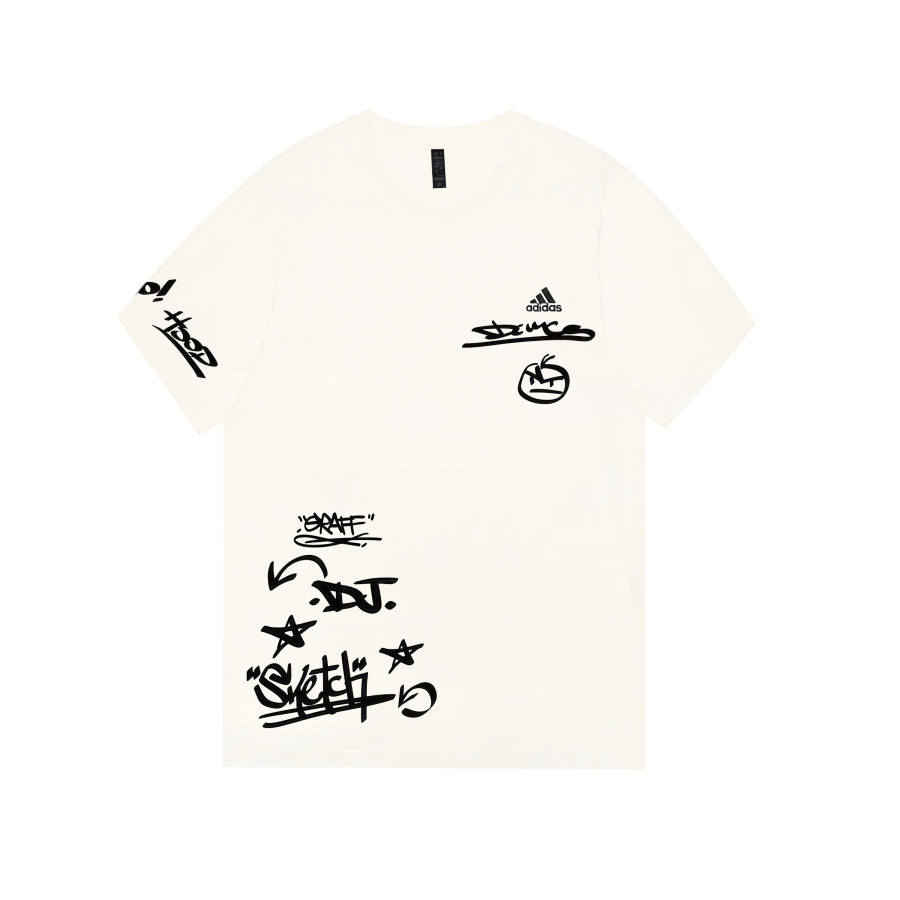 Adidas Adidas MUST HAVES T Shirts Unisex Ecru Crew Neck Moderate