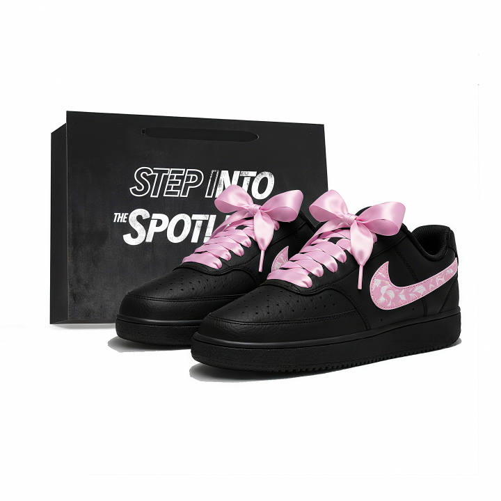 Nike Nike Court Vision 1 Skateboard Shoes Women's Low Top Black, Pink