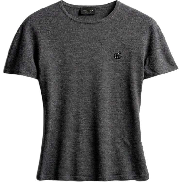 GUCCI T Shirts Women's Gray Crew Neck Moderate