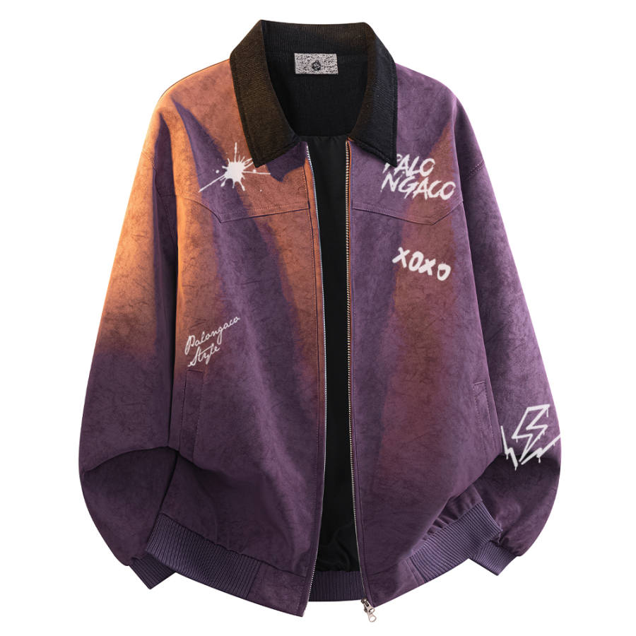 PAL ONGACO Leather Jackets Unisex Lapel Moderate Straight Fit