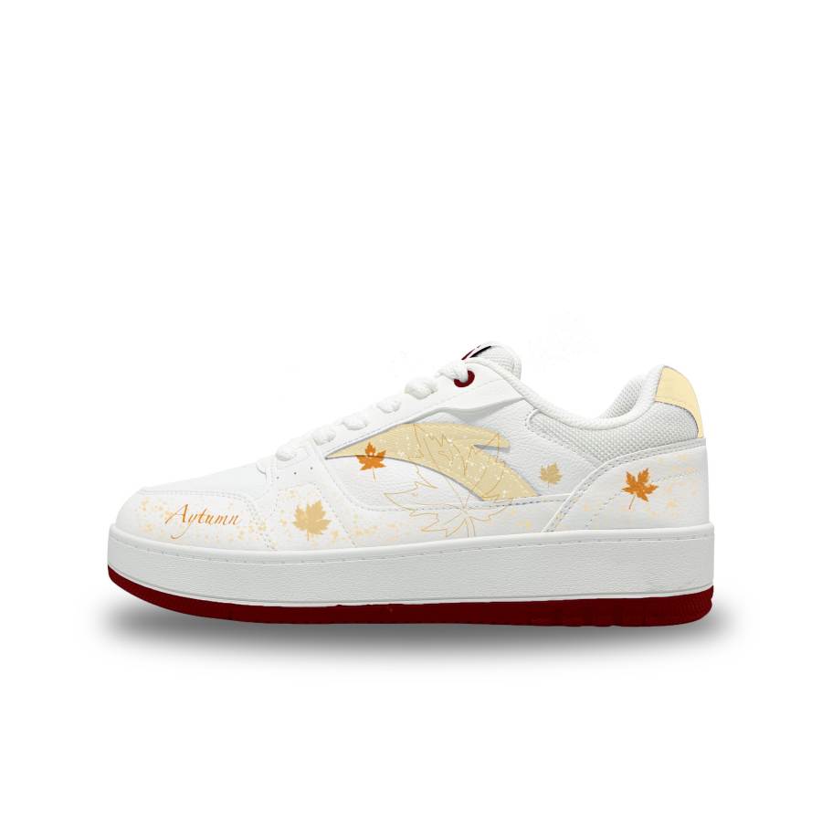 ANTA Original 2 Skateboard Shoes Unisex Low Top White Red Orange Yellow Maple Leaf Colorway