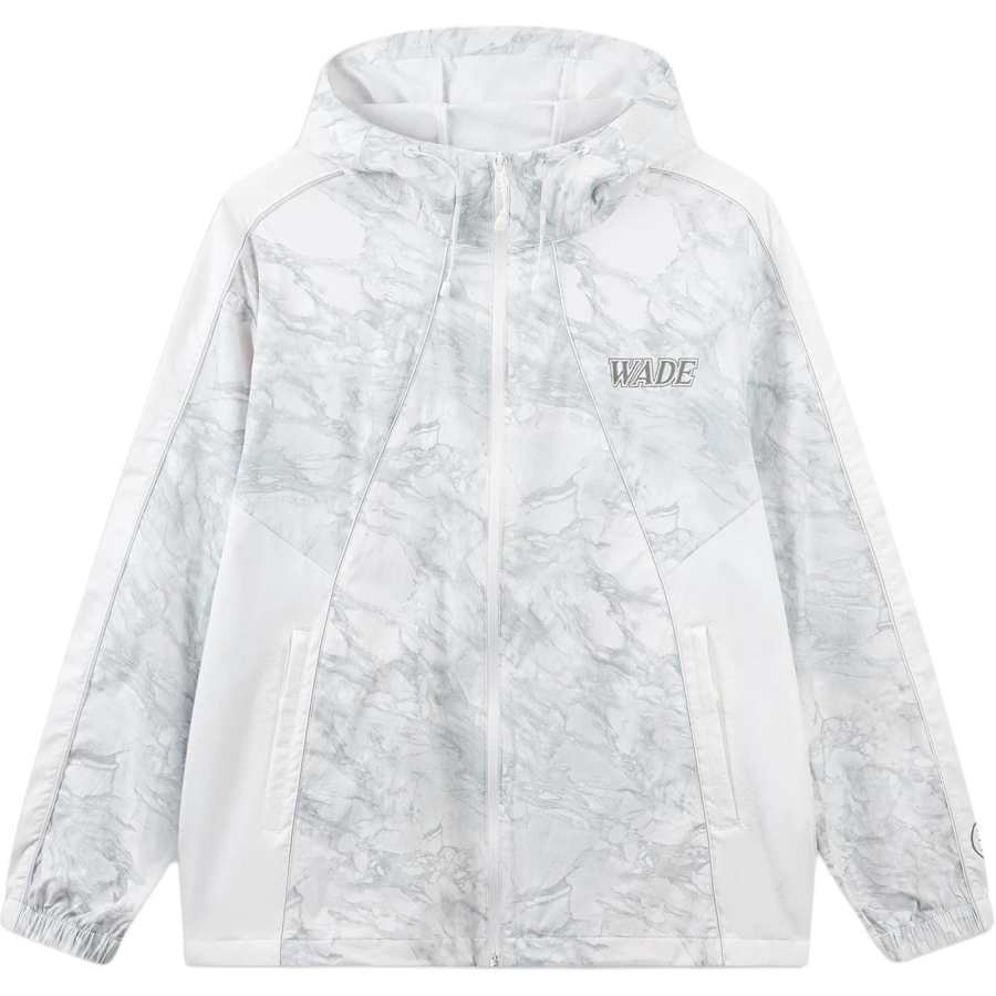 Li-Ning Li Ning Trench Coats Men's White All Over Print Hooded Non Detachable Moderate