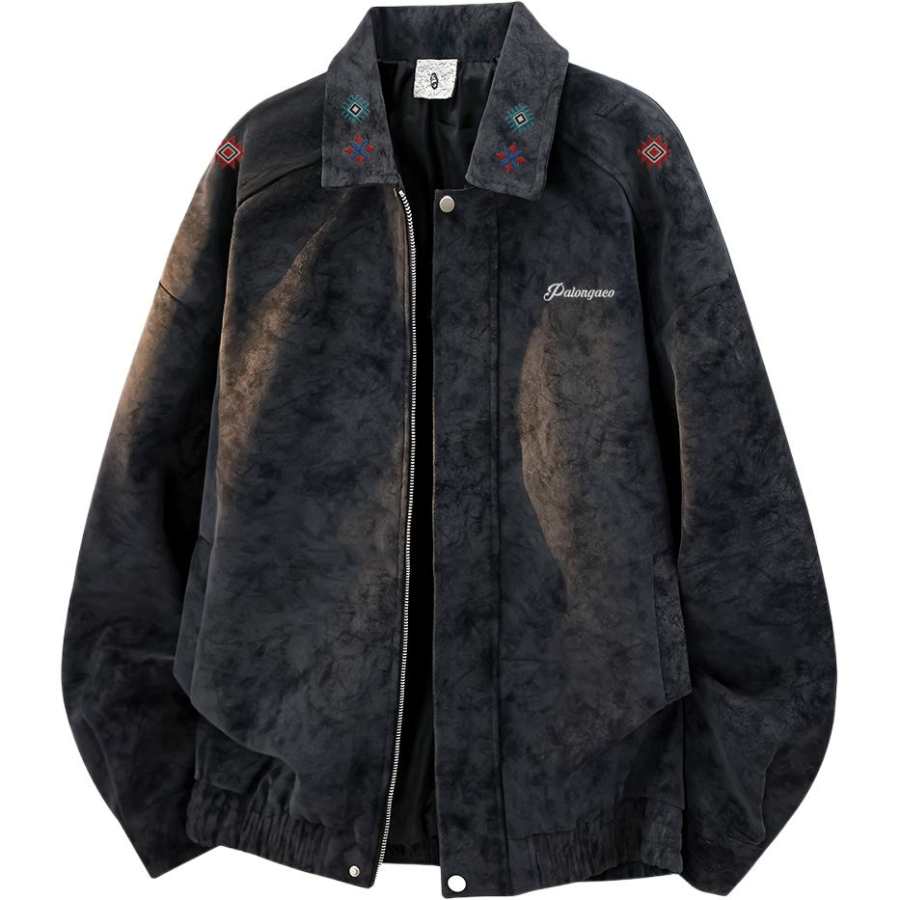 PAL ONGACO Leather Jackets Unisex Lapel Moderate Straight Fit