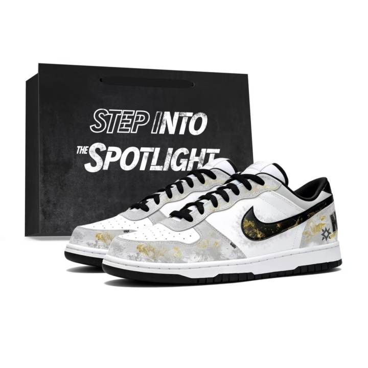 Nike Nike Big Skateboard Shoes Unisex Low Top White/Gold/Gray