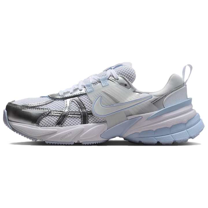 Nike Nike V2K Run Running Shoes Women's Low Top White/Metallic Silver/Hydrogen Blue/White
