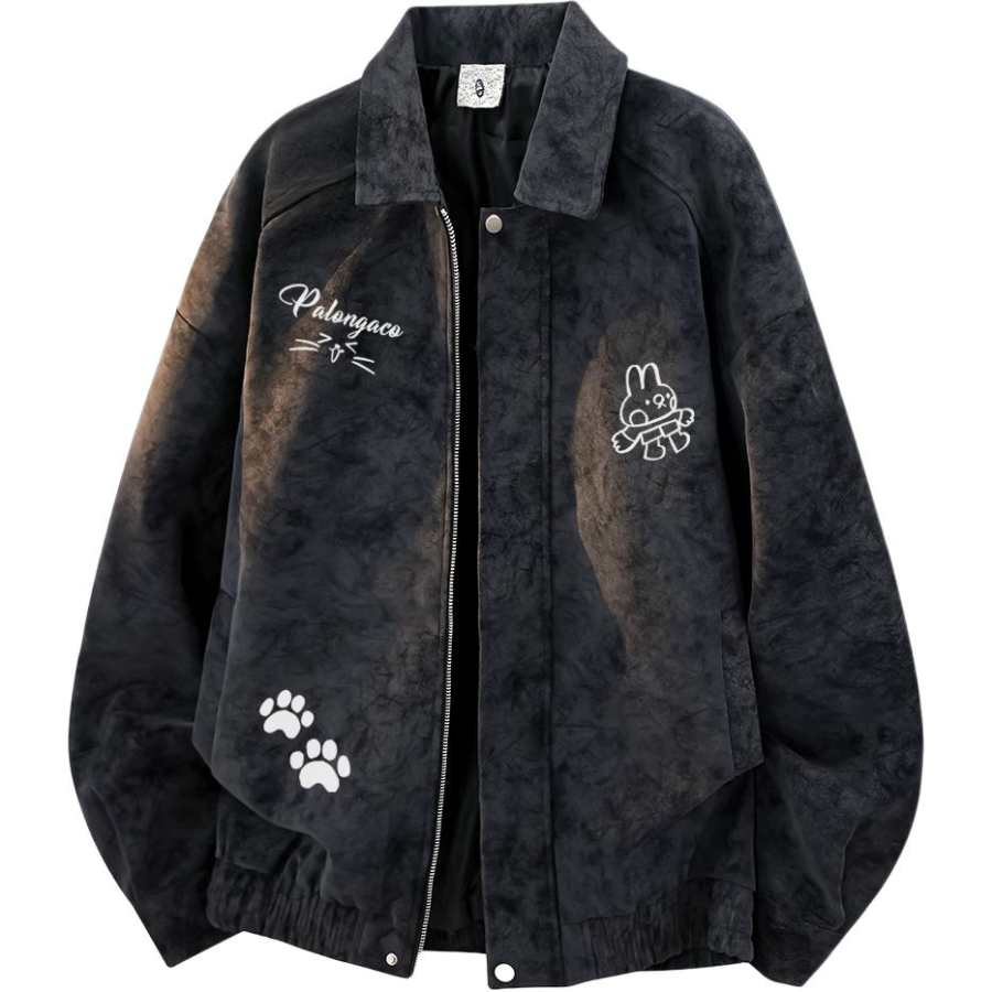 PAL ONGACO Leather Jackets Unisex Lapel Moderate Straight Fit