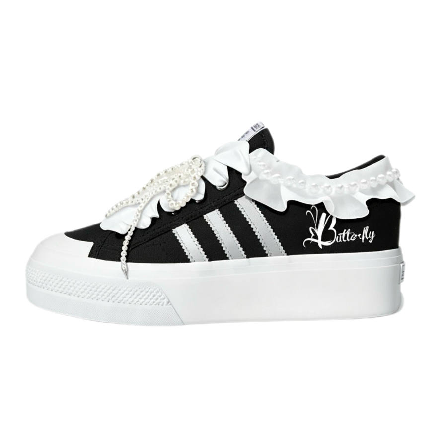Adidas Originals Nizza Platform Skateboard Shoes Women's Low Top Black