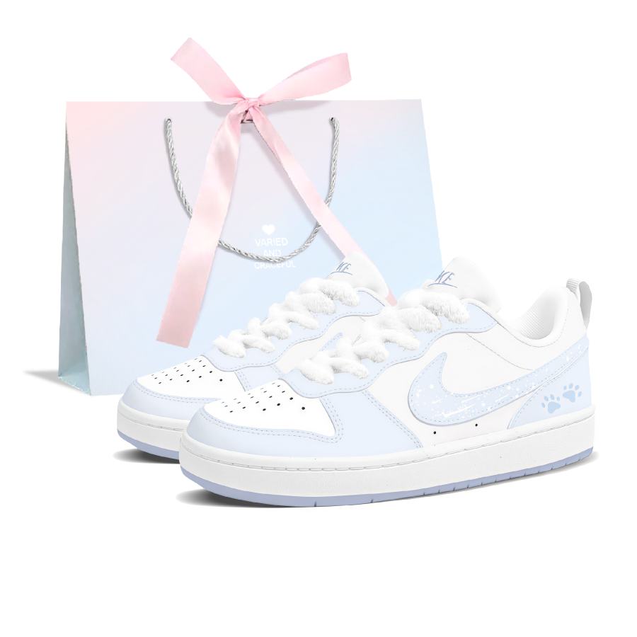 Nike Nike Court Borough Maris Sal Milk Lid Slip Resistant Abrasion Resistant Low top Skateboard Shoes Women's White Blue