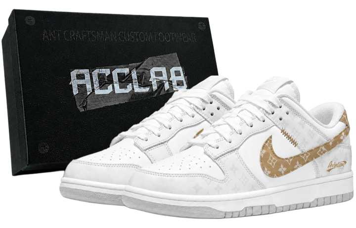 Nike Nike Dunk Skateboard Shoes Unisex Low Top Gold/White