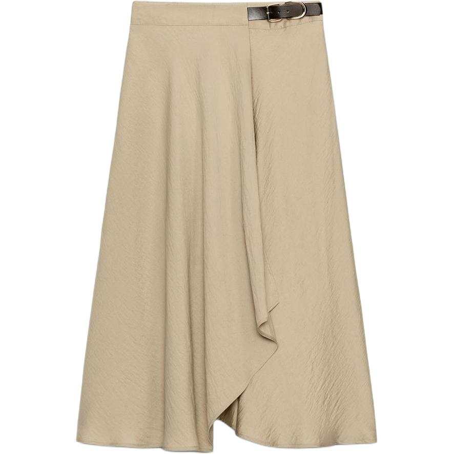 ZARA Casual Long Skirts Women's Medium Camel Moderate