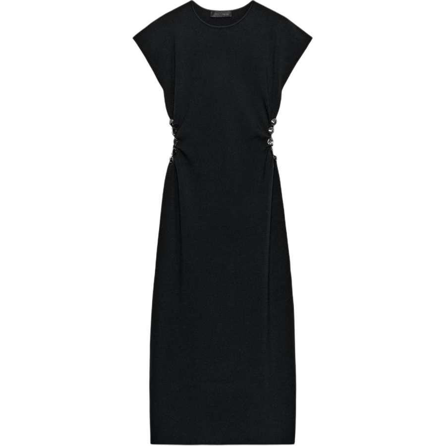 ZARA Short Sleeved Dresses Women's Black Moderate