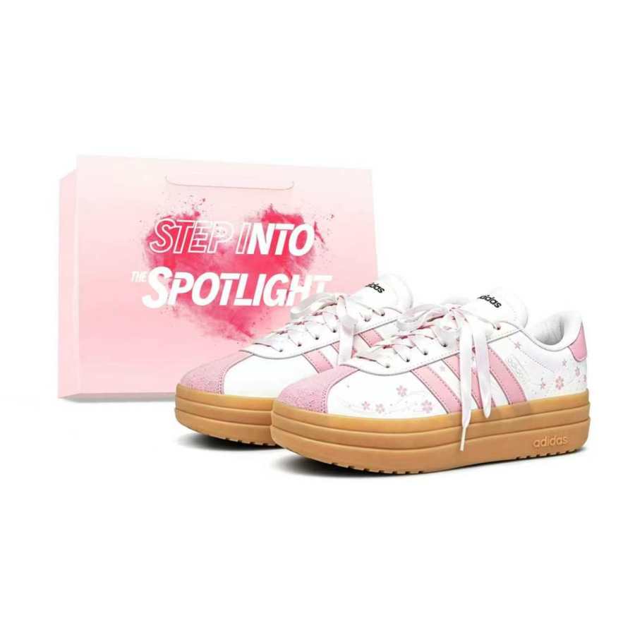 Adidas Adidas VL Court Bold German Army Trainers Women's Low Top White, Brown, Pink, Multicolor