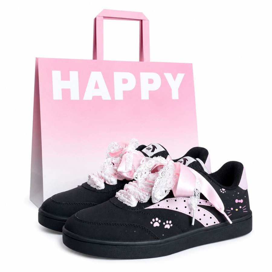 ANTA Active Skateboard Shoes Women's Low Top Black/Pink/White