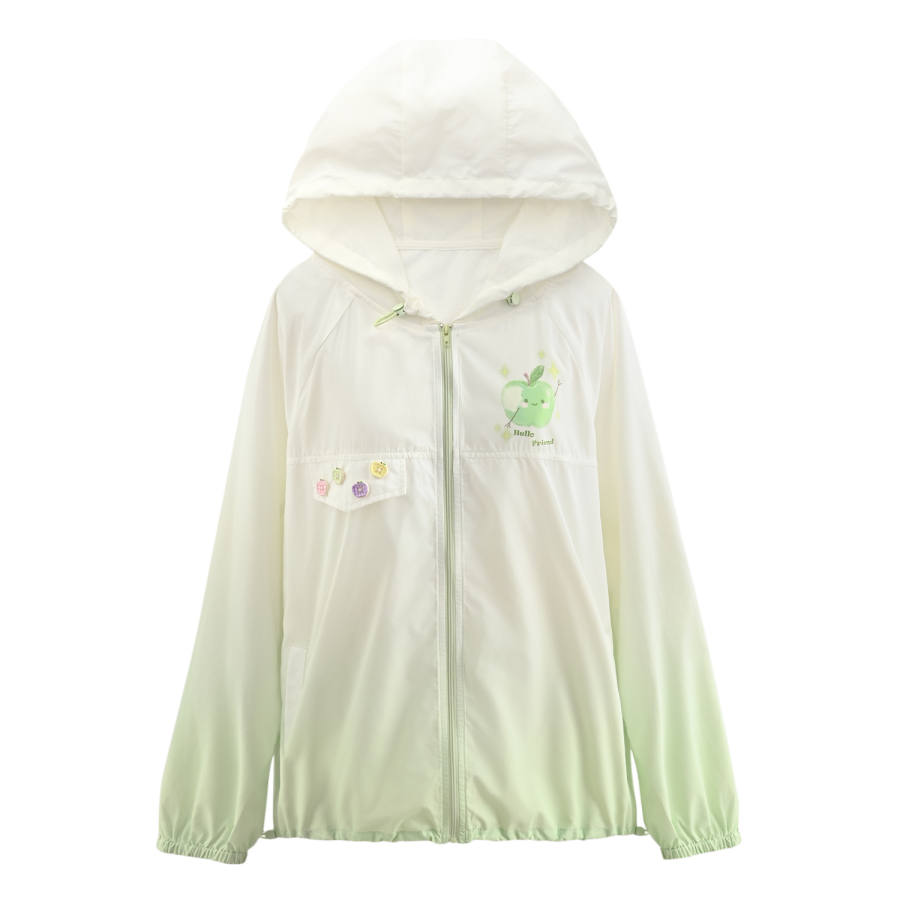 SNBL Sun Protection Clothing Women's Green Hooded Non Detachable Thin