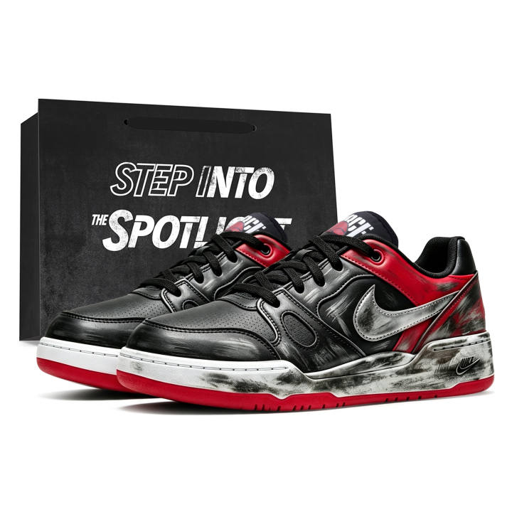 Nike Nike Full Force Skateboard Shoes Unisex Low Top Black/Red/Silver