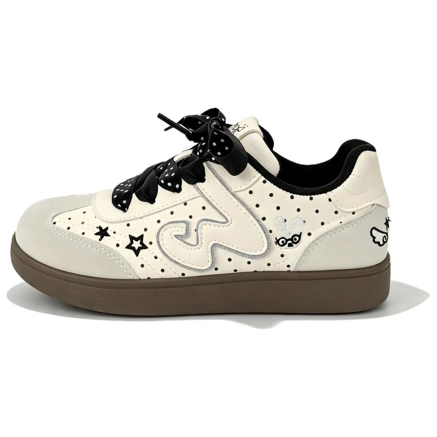 JBBCN Skateboard Shoes Women's Low Top White, Black, Brown, Multicolor