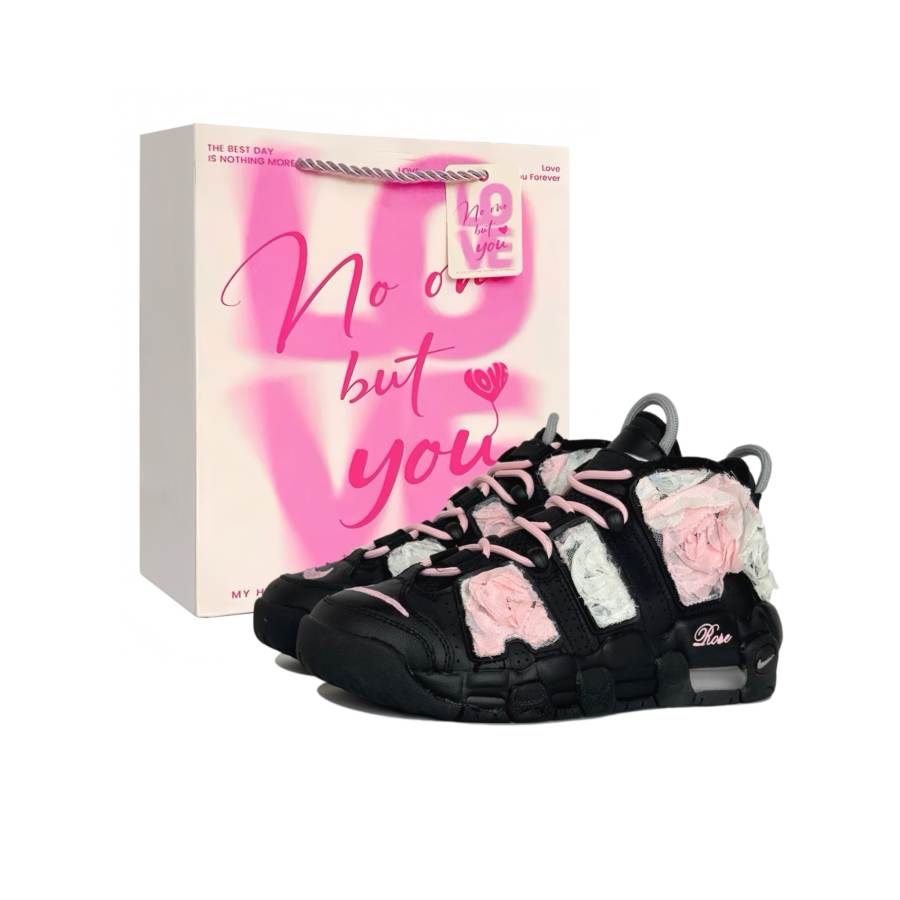 Nike Nike Air More Uptempo Basketball Shoes Women's Mid Top Black/Pink/White