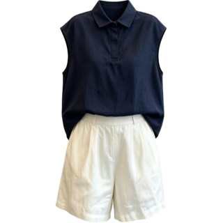 CHARM GLOW Casual Suits Women's Polo Collar Moderate