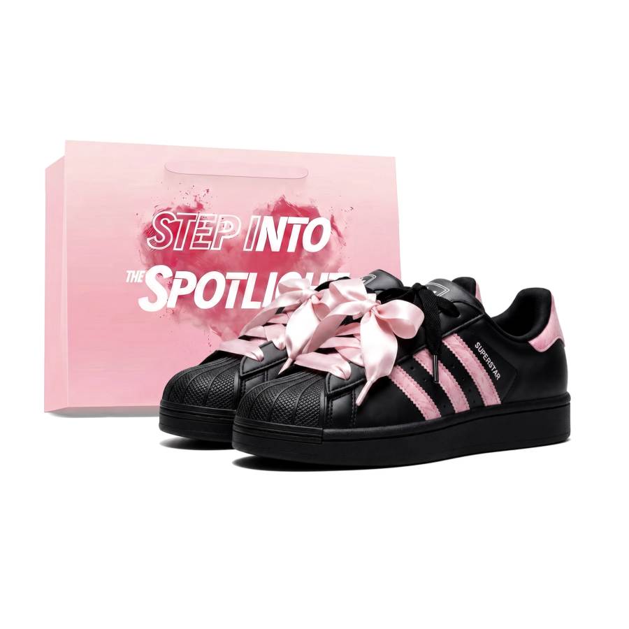 Adidas Originals Superstar 2 Skateboard Shoes Unisex Low Top Black Pink