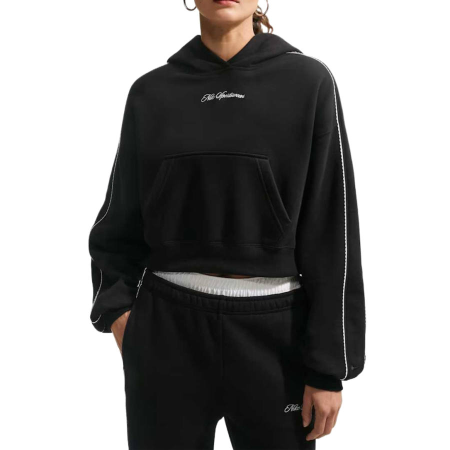 Nike Nike Sweatshirts Women's All Black/Sail White/All Black Hooded Non Detachable Moderate