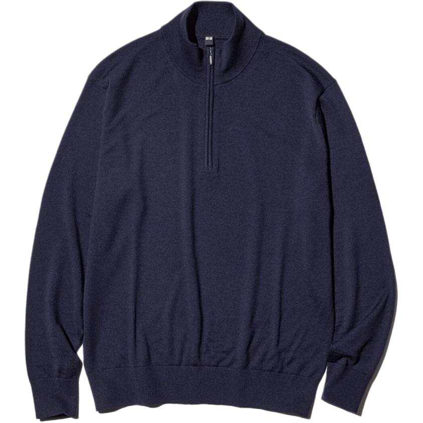 UNIQLO FW26 Knitwear Men's 69 Navy Blue Stand Collar Moderate