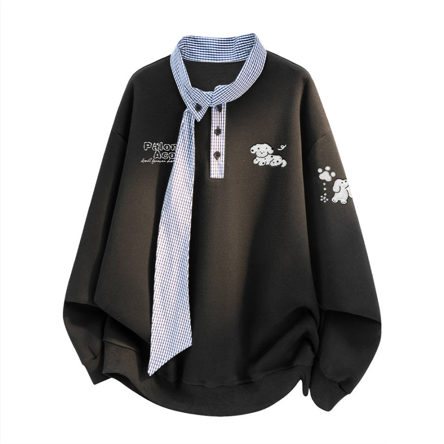 PAL ONGACO Sweatshirts Unisex Stand Collar Moderate Straight Fit