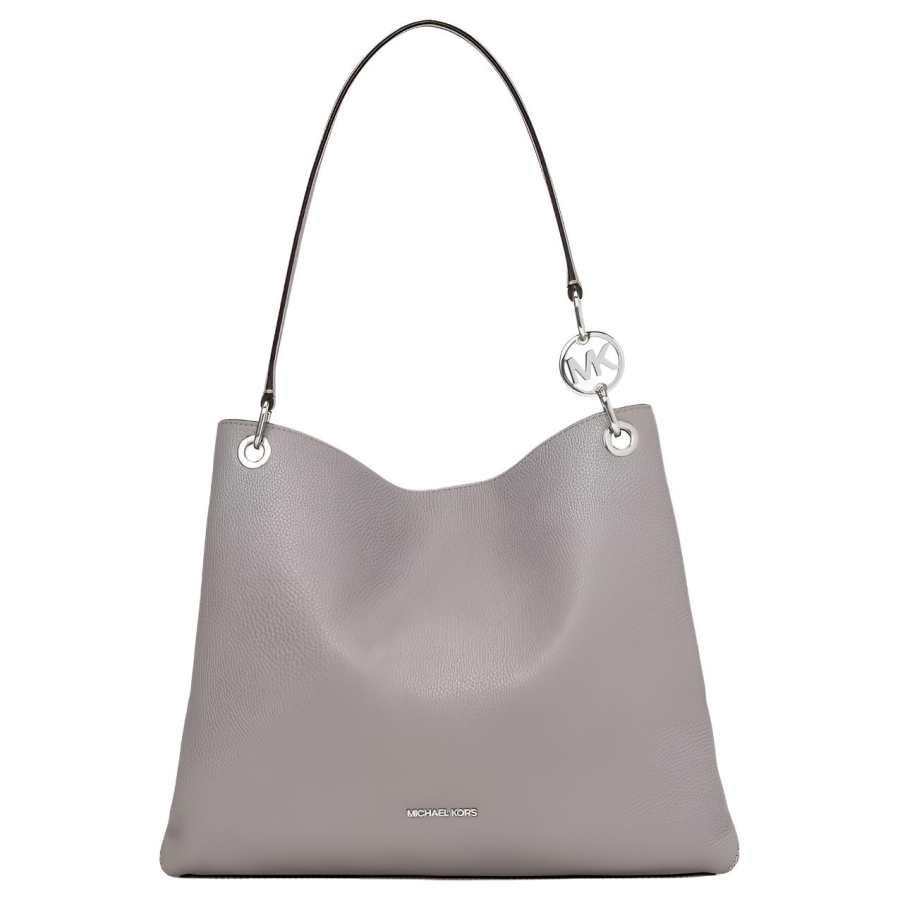 MICHAEL KORS Pebble Leather Shoulder Bag Large Women's Pearl Gray