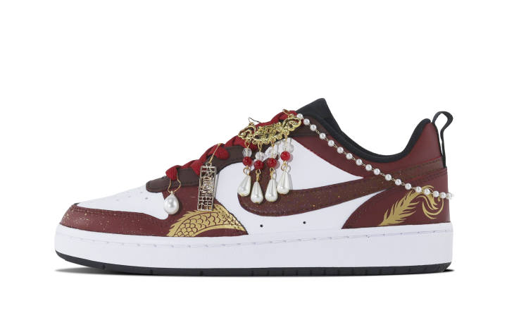 Nike Nike Court Borough Skateboard Shoes Women's Low Top Red Gold