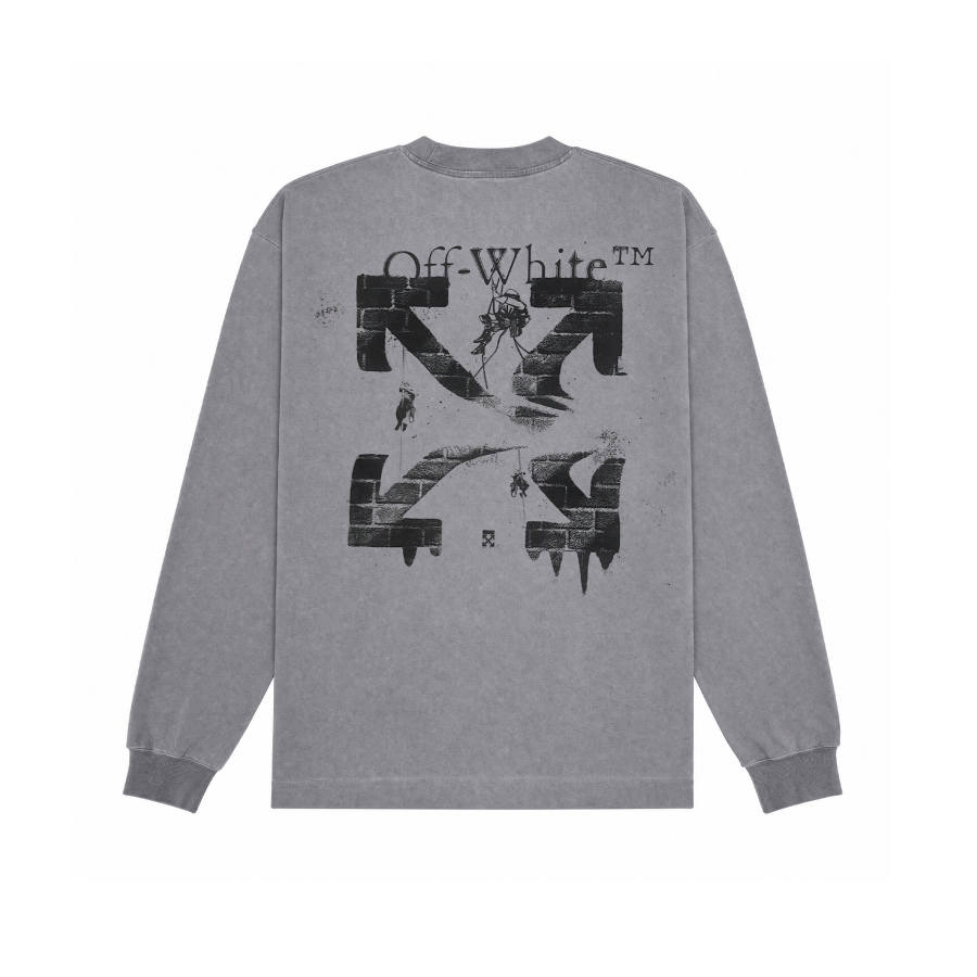 OFF-WHITE OFF WHITE T Shirts Unisex Gray Crew Neck Moderate Straight Fit