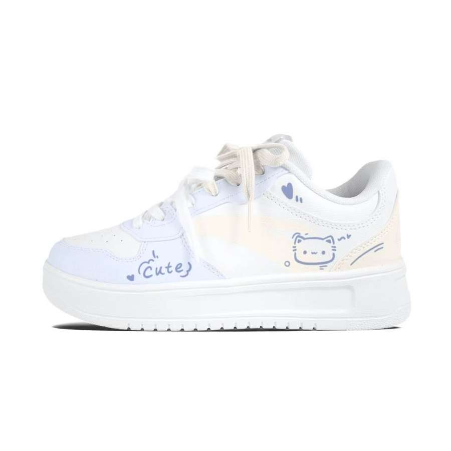 ANTA Easy Skateboard Shoes Unisex Low Top Blue Yellow