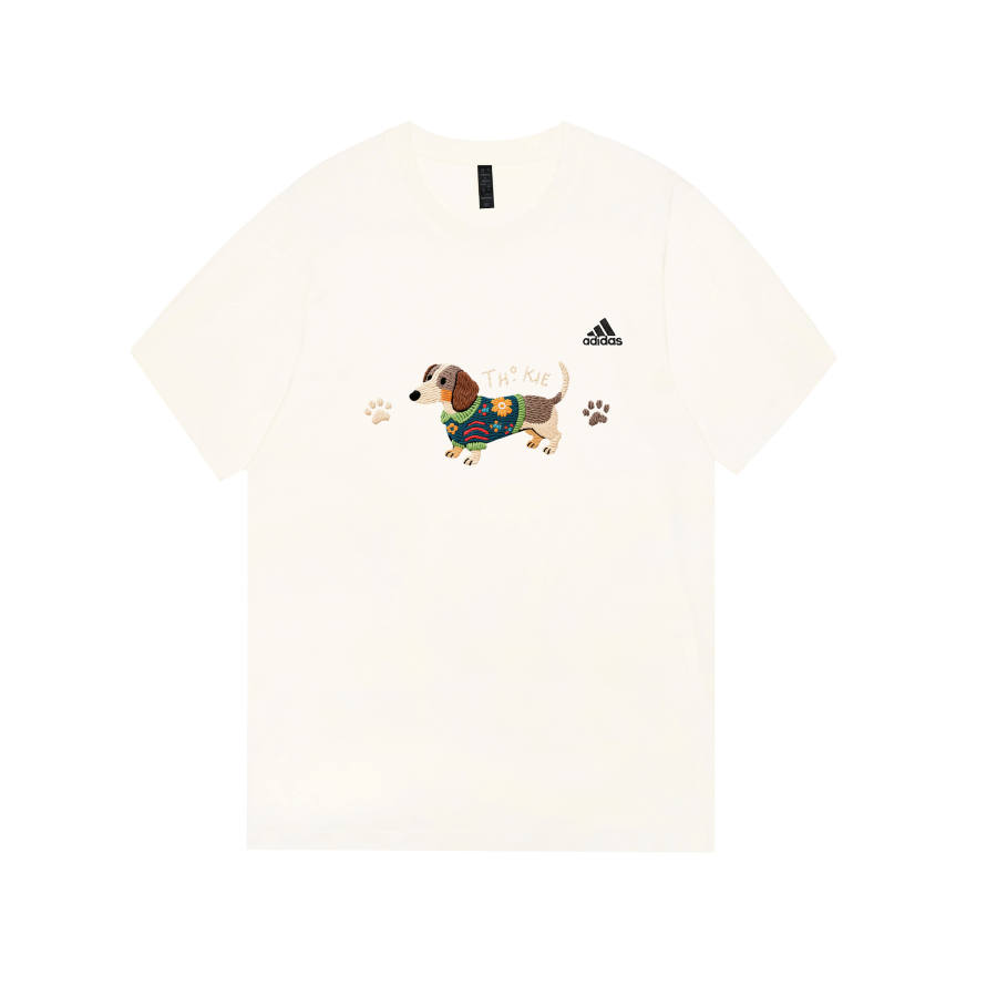 Adidas Adidas MUST HAVES T Shirts Unisex Ecru Crew Neck Moderate Straight Fit