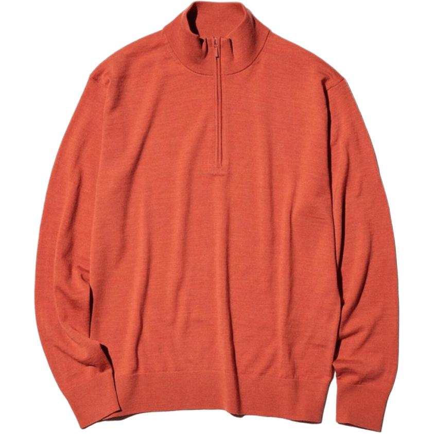 UNIQLO FW26 Knitwear Men's 26 Orange Red Stand Collar Moderate