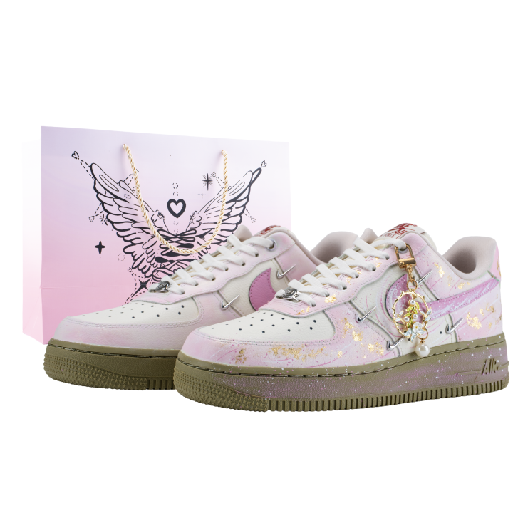 Nike Nike Air Force 1 Skateboard Shoes Women's Low Top Pink/Gold