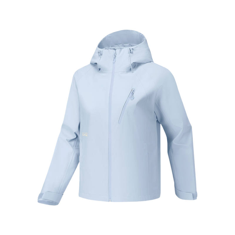 Skechers Windbreaker Jackets Women's Light Gray Blue/02K5 Hooded Non Detachable Moderate