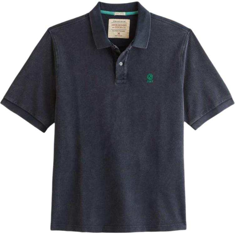 Abercrombie&Fitch Polo Shirts Men's Dark Marine Blue Moderate Straight Fit