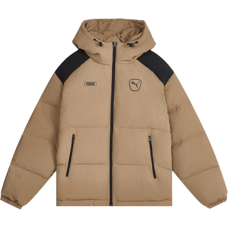 PUMA Down Jackets Unisex Brown Hooded Non Detachable Moderate