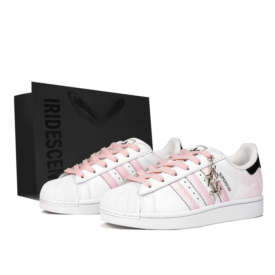 Adidas Originals Superstar 2 Skateboard Shoes Unisex Low Top White Pink
