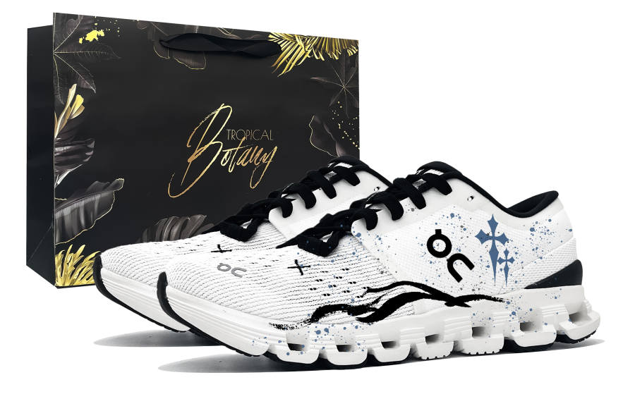 On Cloud X4 Running Shoes Unisex Low Top White/Black/Blue
