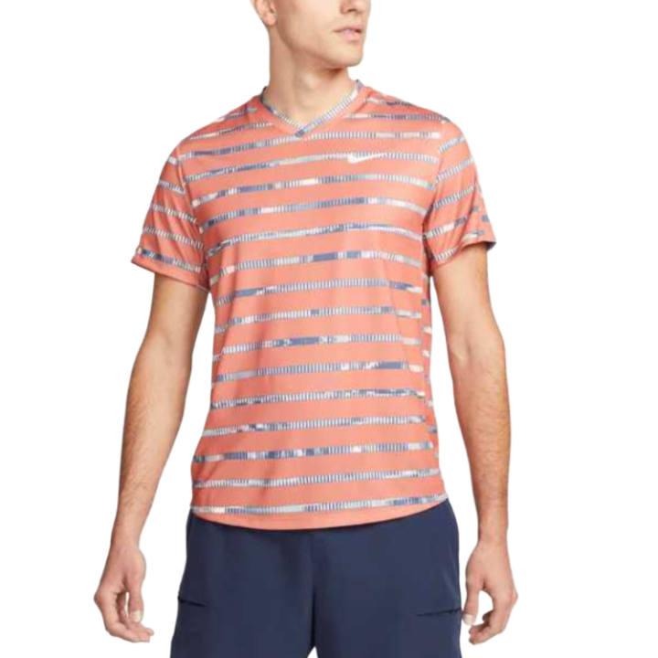 Nike Nike Court Victory Tennis Tops Men's Madder Root/White V Neck Moderate