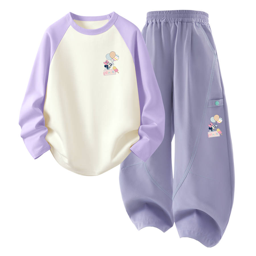 Disney Kids Casual Sportswear Crew Neck Thin Stretch Breathable
