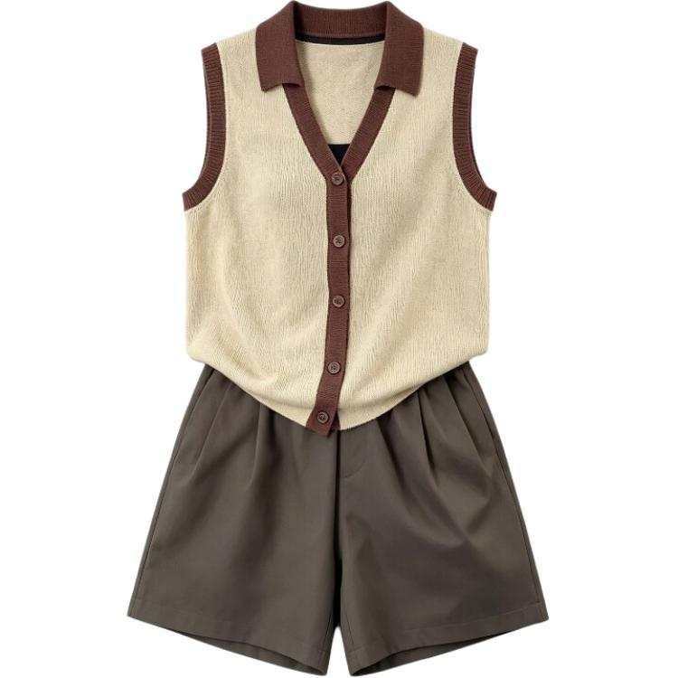 CHARM GLOW Casual Suits Women's Polo Collar Moderate