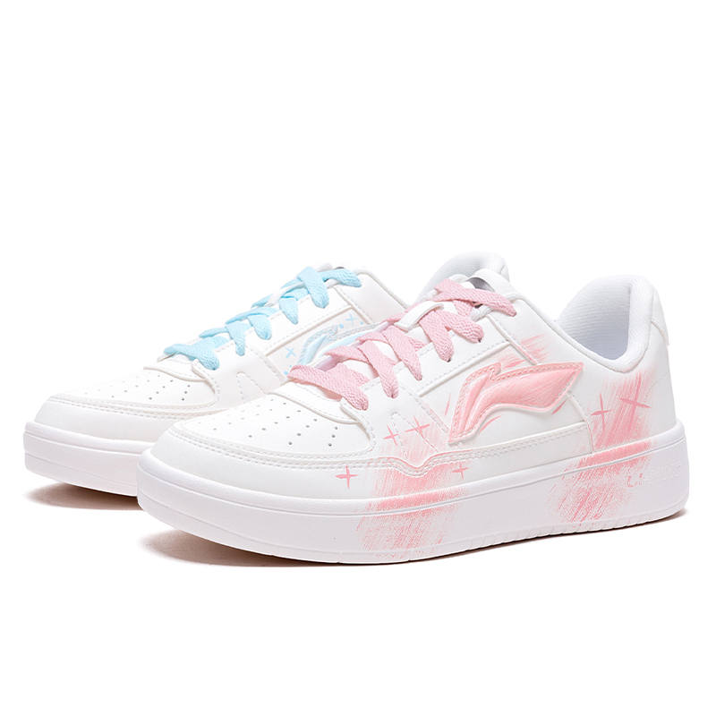 Li-Ning Li Ning January 1.0 Cushioning Abrasion Resistant Breathable Low top Skateboard Shoes Men's Blue Pink Mismatched