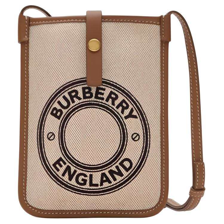 Burberry Cotton With Calfskin Crossbody Bags Women's Dark Wheat Beige