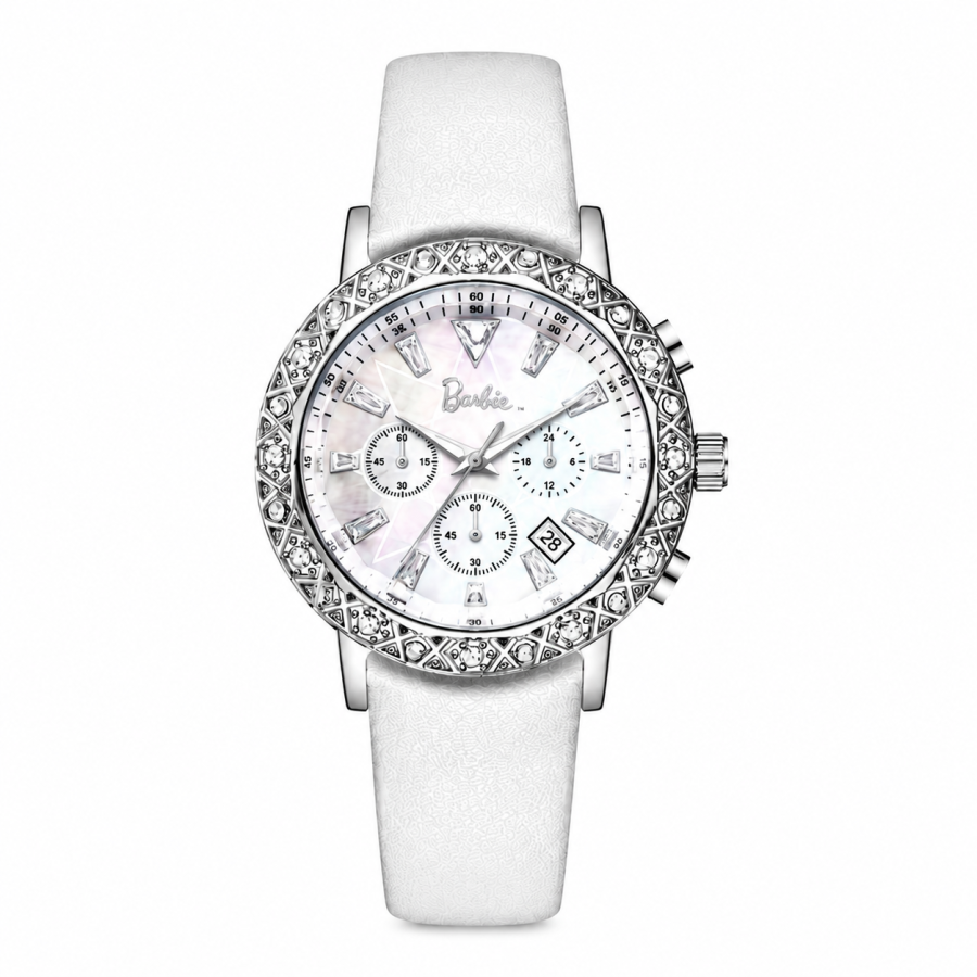 Barbie Quartz Movement Genuine Leather Strap Watch Women's Watch Pink Watch Dial