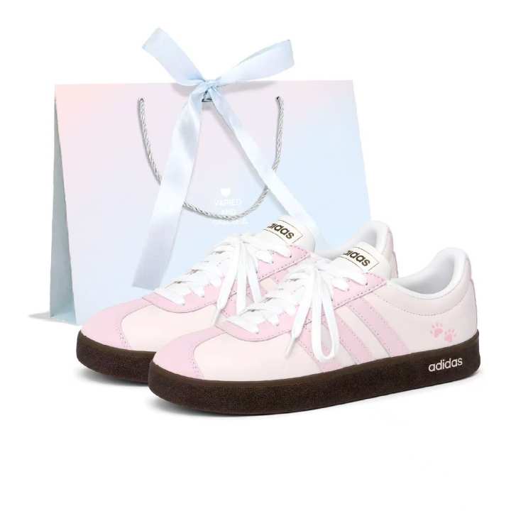 Adidas Adidas Vl Court Classic German Army Trainers Unisex Low Top White/Pink