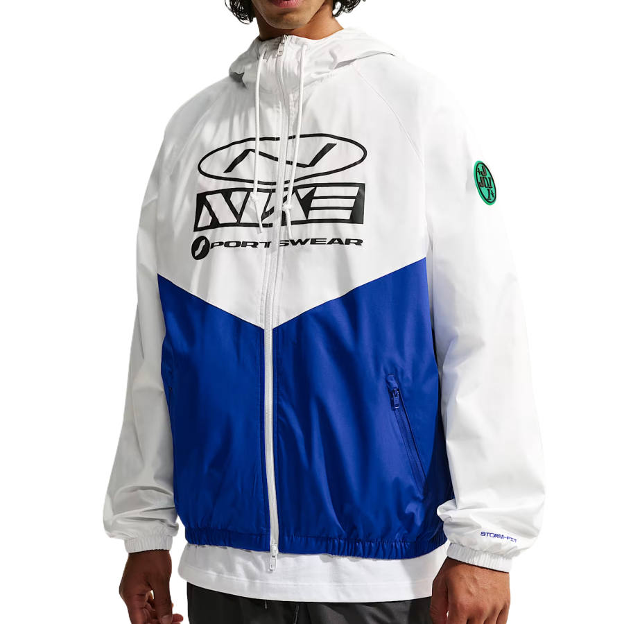 Nike Nike Jackets Men's Peak White/Royal Blue/Royal Blue Hooded Non Detachable Moderate